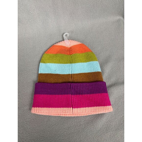 On 34th Women's Colorful Striped Ribbed Knit Cuffed Beanie Multicolor OS NWT's - Picture 3 of 6